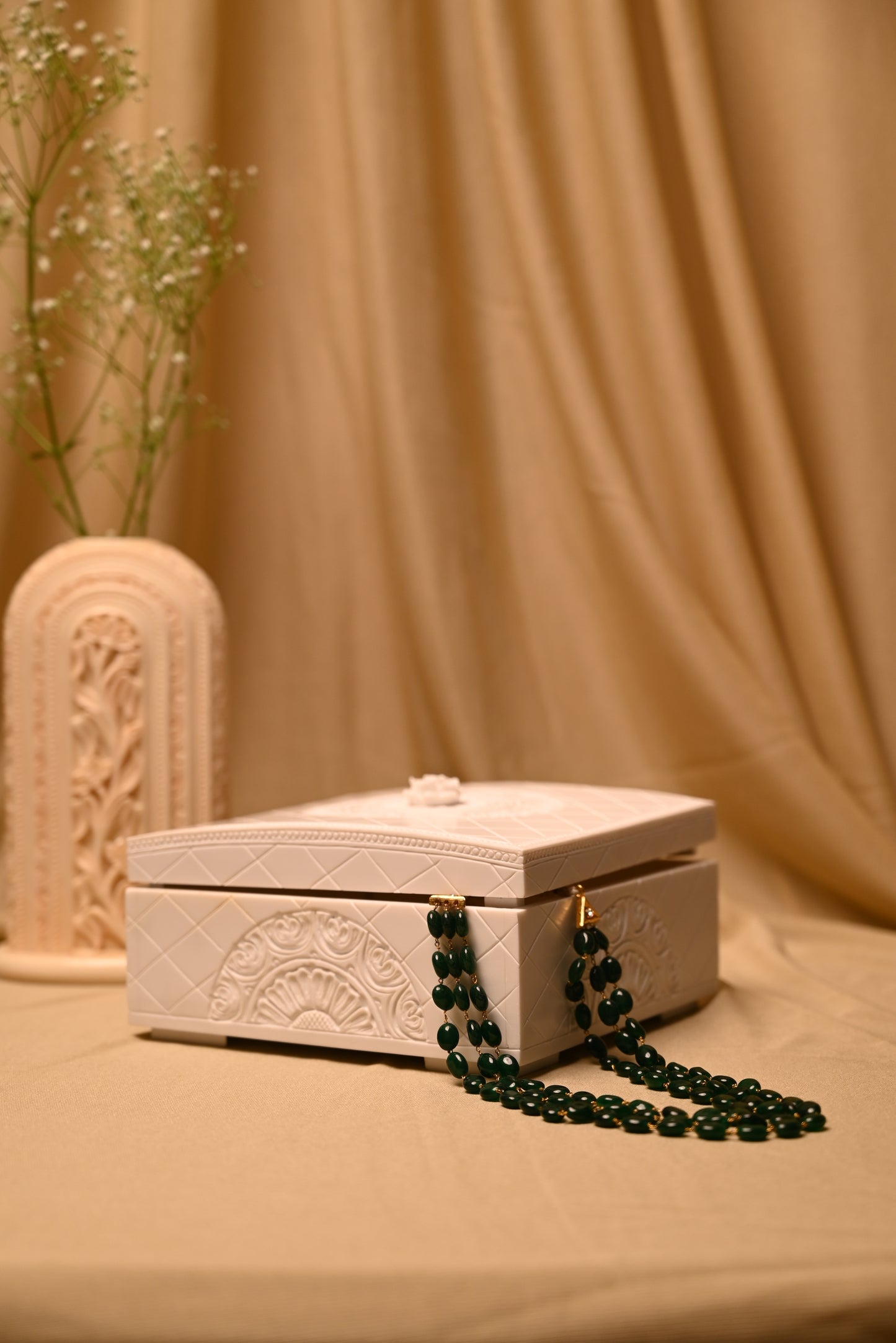 Curved top square ornate box