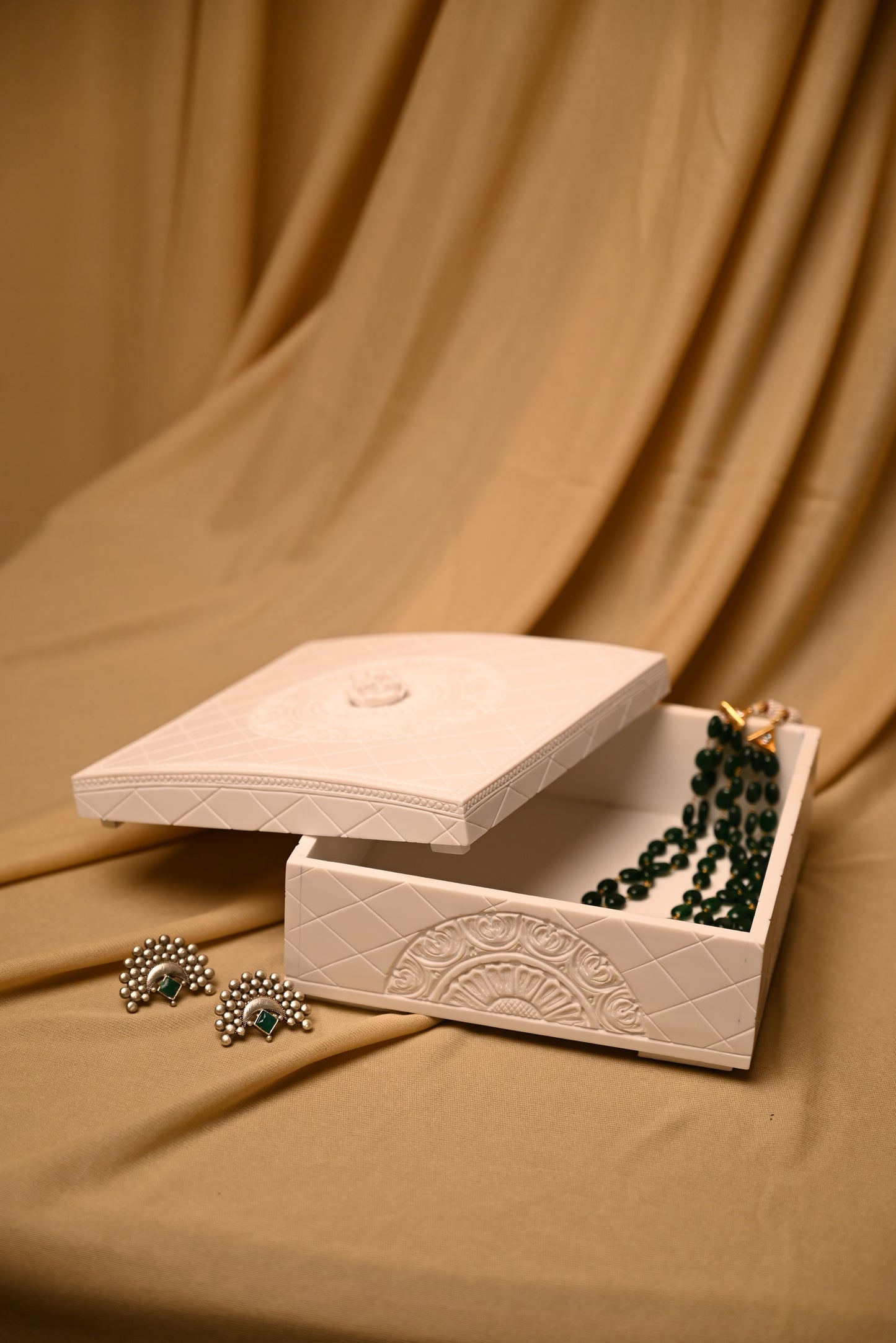 Curved top square ornate box