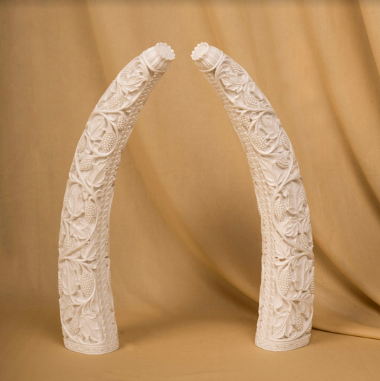 Ornate Tusks Handcarved